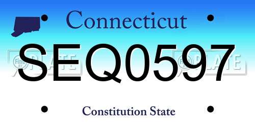 SEQ0597 Connecticut License Plate