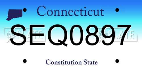 SEQ0897 Connecticut License Plate