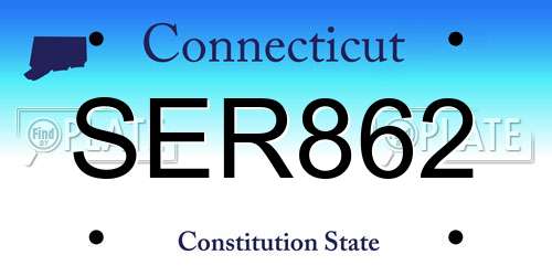 SER862 Connecticut License Plate