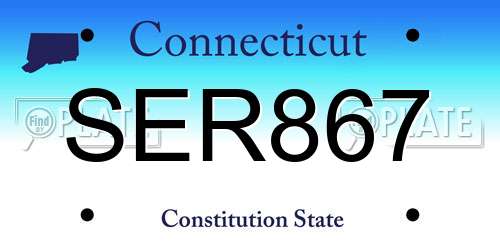 SER867 Connecticut License Plate