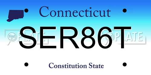 SER86T Connecticut License Plate