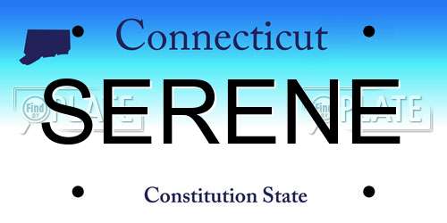SERENE Connecticut License Plate