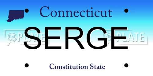 SERGE Connecticut License Plate