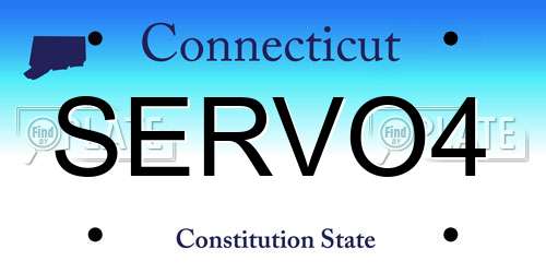 SERVO4 Connecticut License Plate