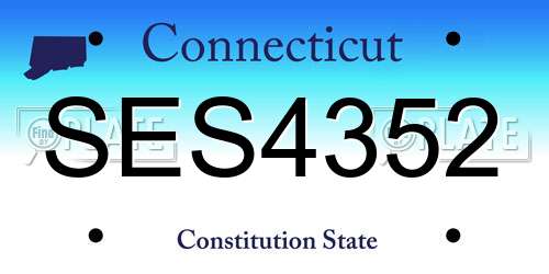 SES4352 Connecticut License Plate