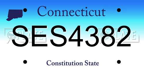 SES4382 Connecticut License Plate