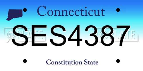 SES4387 Connecticut License Plate