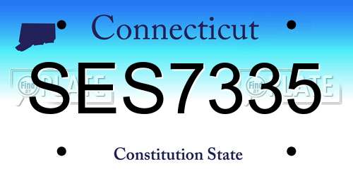 SES7335 Connecticut License Plate