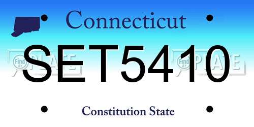 SET5410 Connecticut License Plate
