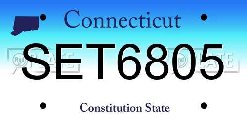 SET6805 Connecticut License Plate