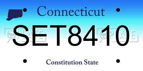 SET8410 Connecticut License Plate