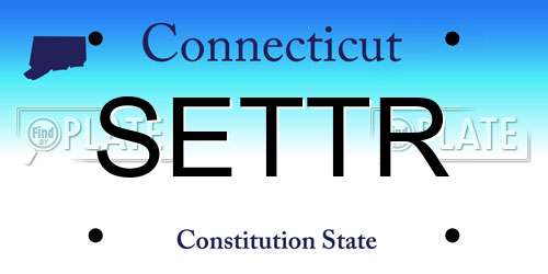 SETTR Connecticut License Plate