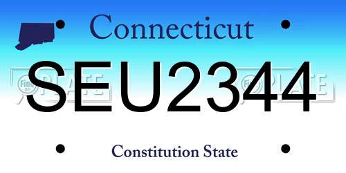 SEU2344 Connecticut License Plate