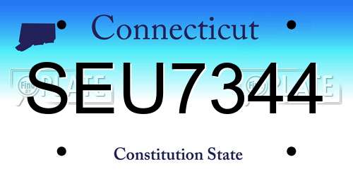 SEU7344 Connecticut License Plate