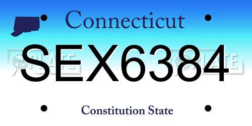 SEX6384 Connecticut License Plate