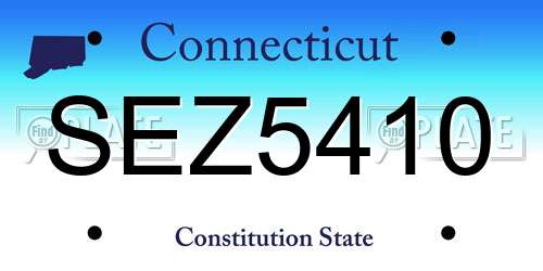 SEZ5410 Connecticut License Plate