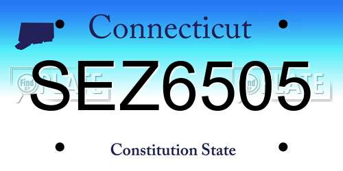 SEZ6505 Connecticut License Plate