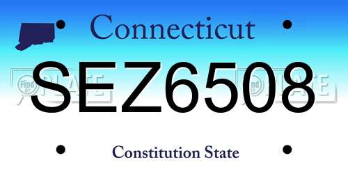 SEZ6508 Connecticut License Plate