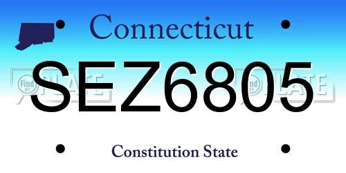 SEZ6805 Connecticut License Plate