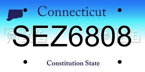 SEZ6808 Connecticut License Plate