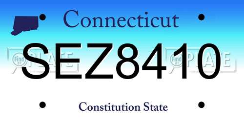 SEZ8410 Connecticut License Plate