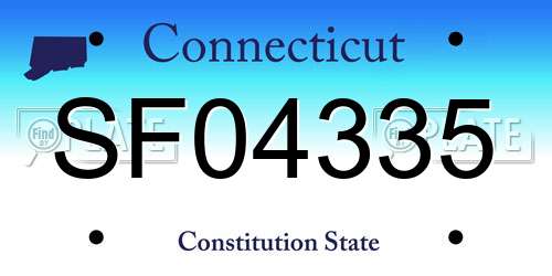 SF04335 Connecticut License Plate