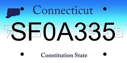 SF0A335 Connecticut License Plate