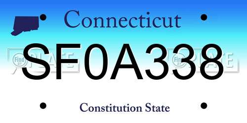 SF0A338 Connecticut License Plate