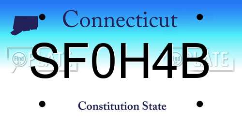 SF0H4B Connecticut License Plate