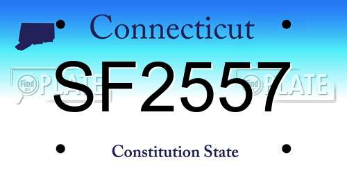 SF2557 Connecticut License Plate