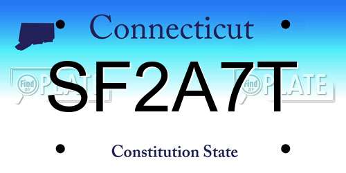 SF2A7T Connecticut License Plate