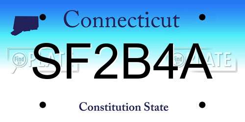 SF2B4A Connecticut License Plate