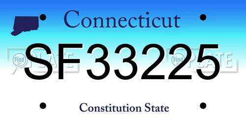 SF33225 Connecticut License Plate