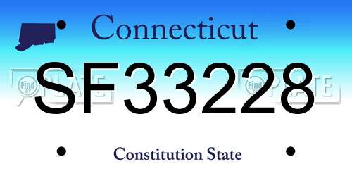 SF33228 Connecticut License Plate