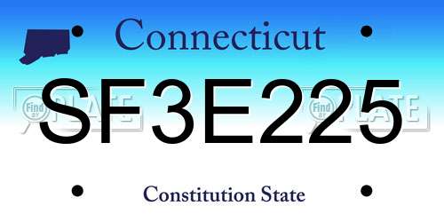 SF3E225 Connecticut License Plate