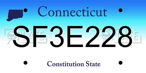 SF3E228 Connecticut License Plate