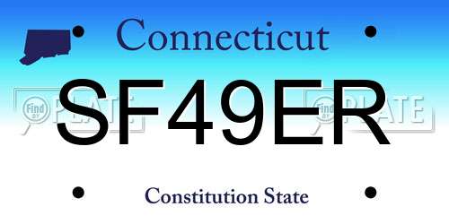 SF49ER Connecticut License Plate