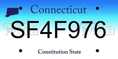 SF4F976 Connecticut License Plate
