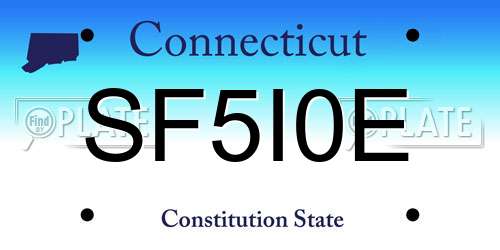 SF5I0E Connecticut License Plate