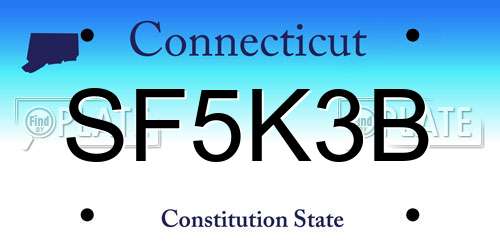 SF5K3B Connecticut License Plate