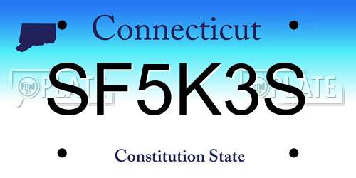 SF5K3S Connecticut License Plate