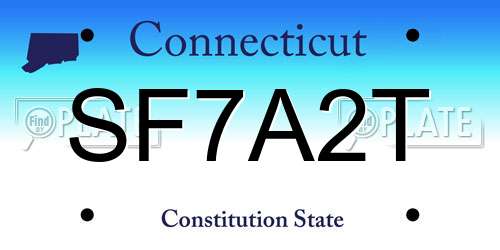 SF7A2T Connecticut License Plate