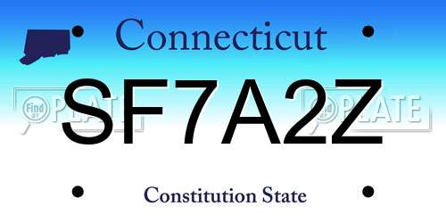 SF7A2Z Connecticut License Plate