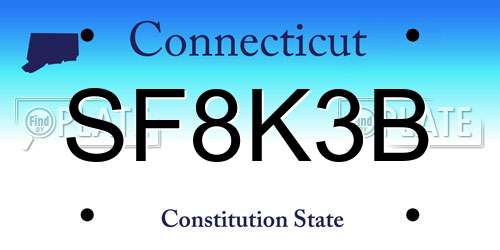 SF8K3B Connecticut License Plate
