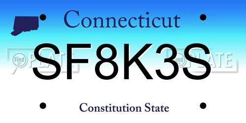 SF8K3S Connecticut License Plate