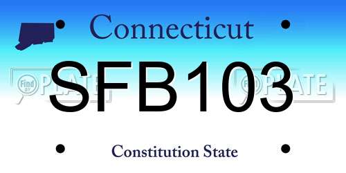 SFB103 Connecticut License Plate