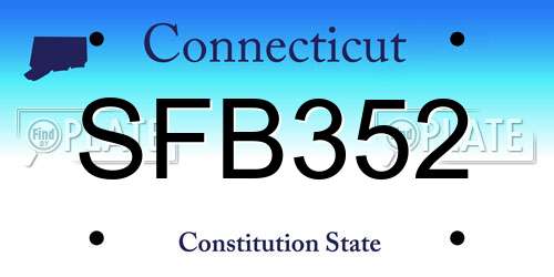 SFB352 Connecticut License Plate