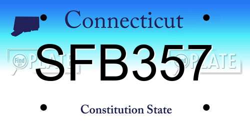 SFB357 Connecticut License Plate