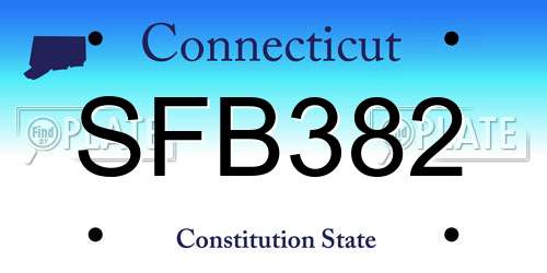 SFB382 Connecticut License Plate