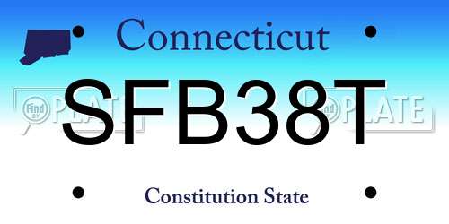 SFB38T Connecticut License Plate